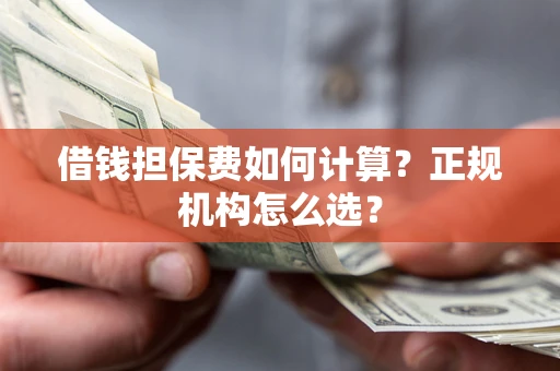 北京借钱担保费如何计算？正规机构怎么选？